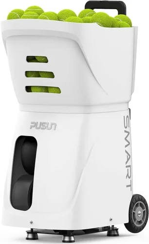 Vista 7 de Máquina de pelotas de tenis PT-Smart: control de aplicación con 12 modos de entrenamiento incorporados, giro de 6 niveles, 28-Pt, 75 MPH, 32.6