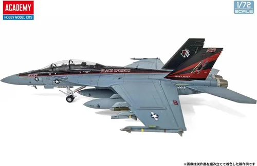 Vista 3 de Academy 1/72 US Navy F/A-18F VFA-154 Black Knights Modelo de plástico 12577