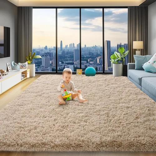 Vista 73 de qulint Alfombra negra para dormitorio, alfombra de área pequeña de 2 x 3 pies para habitación de niños, alfombra suave y mullida para sala de estar