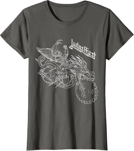 Vista 5 de Judas Priest - Camiseta de asfalto con estructura de alambre y analgésico, gris, S