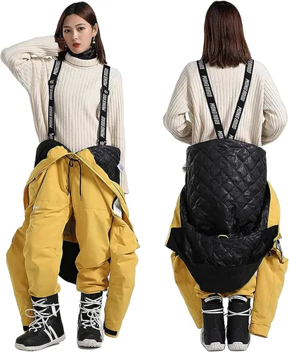 Vista 6 de IMPHUT Traje de esquí de una pieza para mujer, impermeable, resistente al viento, traje de nieve aislado para deportes de nieve