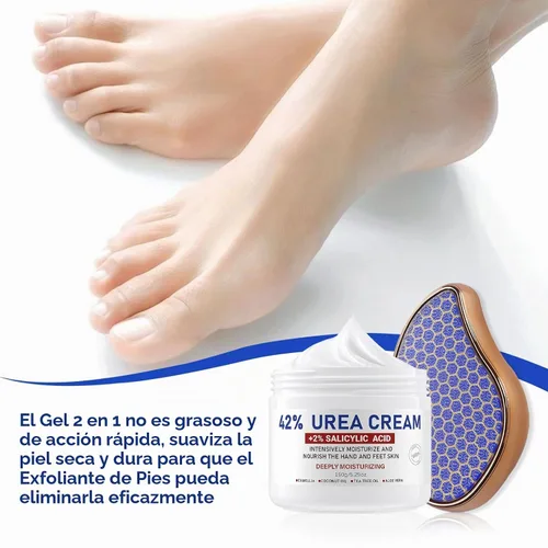 Vista 3 de OUKEYA Crema de urea 42% para secar la piel áspera 5.29 oz, con lima de pie