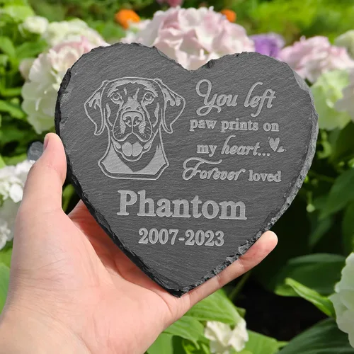 Vista 2 de Piedra conmemorativa de Golden Retriever, estatua de Golden Retriever, placa conmemorativa de Golden Retriever, regalos conmemorativos de Golden