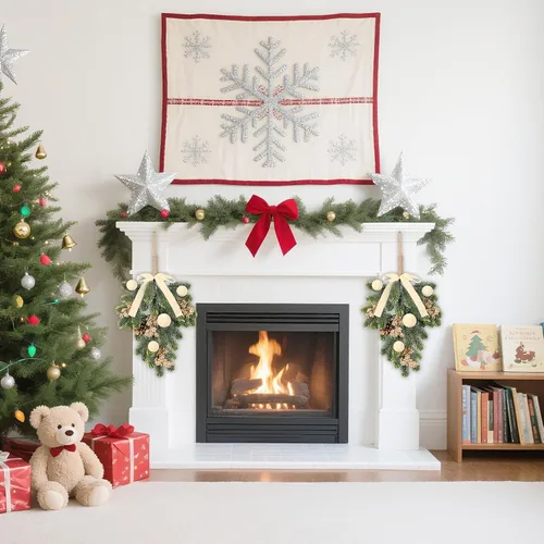 Vista 3 de Super Holiday - Decoraciones de Navidad, 2 piezas de coronas de puerta delantera de plantas verdes artificiales colgantes con lazo