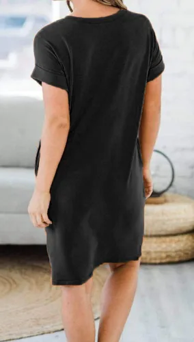 Vista 7 de Ecolley Vestidos casuales de verano sueltos para mujer con bolsillos, cuello en V, vaporoso, vestido de playa, manga con puños, cómodo