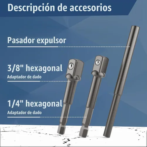 Vista 7 de Kit extractor de pernos mejorado, juego de dados extractores de pernos pelados de 32 piezas, removedor de pernos redondeados, extractor de tuercas