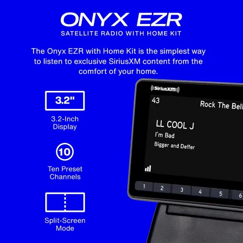 Vista 2 de SiriusXM SXEZR1H1 Onyx EZR Radio Satelital con Kit para el Hogar - Escucha SiriusXM en tu Sistema de Audio Doméstico o Altavoces Alimentados