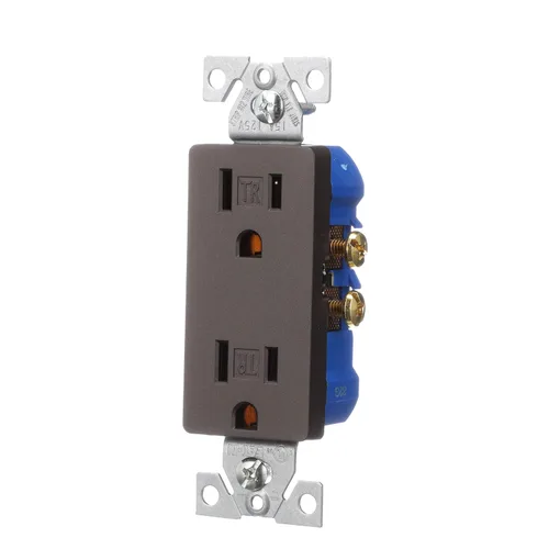 Vista 2 de EATON TR1107RB-SP-L Receptáculo dúplex de diseño, bronce aceitado