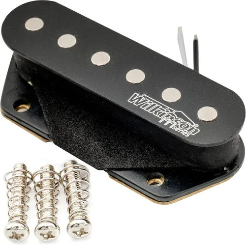 Vista 6 de Pastilla de puente Wilkinson WOVT de bajo Gauss Vintage Nashville cerámica para guitarra eléctrica estilo Tele, negra