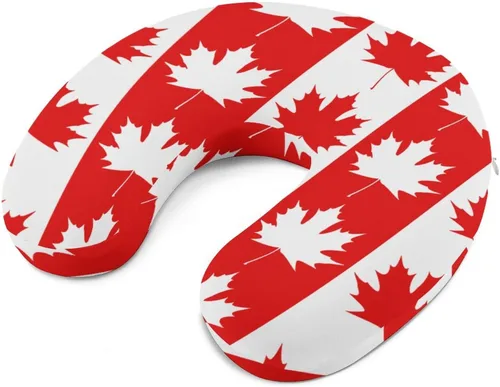 Vista 6 de Almohada de cuello de hoja de arce canadiense, almohada lavable suave en forma de U para viajes de oficina en casa