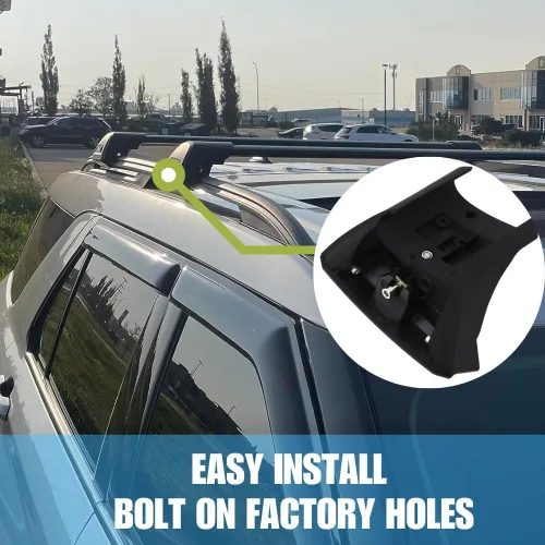 Vista 4 de Barras transversales negras para Ford Explorer 2020-2024 2025 XLT, Limited, ST Accesorios Bolsa de transporte de carga, equipaje, kayak, canoa