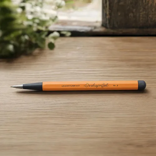 Vista 3 de LEUCHTTURM1917 - Lápiz mecánico Drehgriffel - Lápiz de escritura recargable con plomo de grafito HB de 0.7 mm (albaricoque)