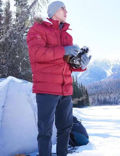 Vista 3 de Abrigo largo de invierno para hombre, con capucha, forro polar cálido y resistente al agua