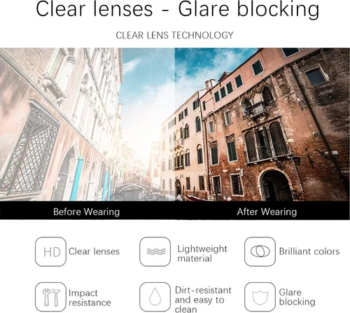 Vista 7 de MYSNKU Gafas de sol grandes sin marco para mujer, populares protección UV, gafas cuadradas para mujer