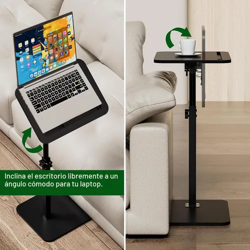 Vista 6 de Black Side Tray Table for Couch