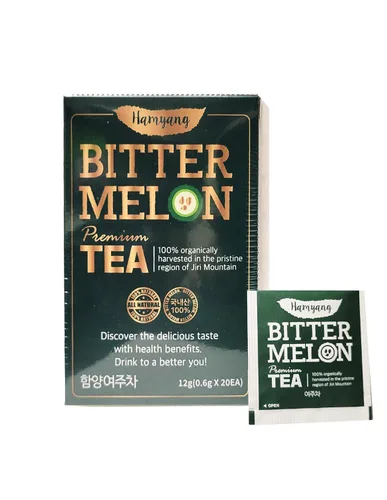 Vista 8 de Hamyang Paquete de 3 bolsitas de té de melón amargo 100% natural (60 bolsitas de té en total)
