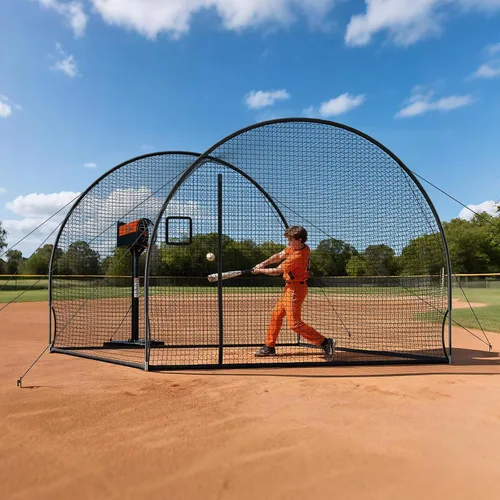 Vista 8 de VEVOR Baseball Batting Cage,Carbon Steel/Fiberglasss Portable Batting Cage