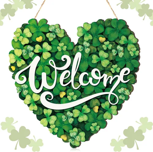 Vista 18 de Boao - Letrero colgante de madera con texto en inglés "Welcome Black