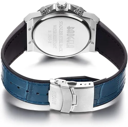 Vista 7 de Correa de cuero para hombre, cronógrafo deportivo, reloj de cuarzo, resistente al agua, para hombre