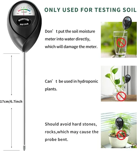 Vista 6 de Censinda Medidor de humedad del suelo, monitor de humedad del suelo para plantas de casa, sensor de humedad del higrómetro del suelo para interiores