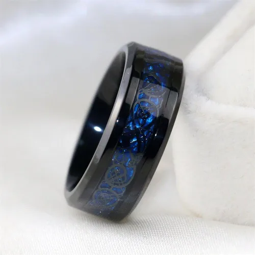 Vista 6 de Anillo de novia para parejas, anillo de claddagh negro con forma de corazón, diamantes de imitación, apilable, anillo irlandés, anillo de boda