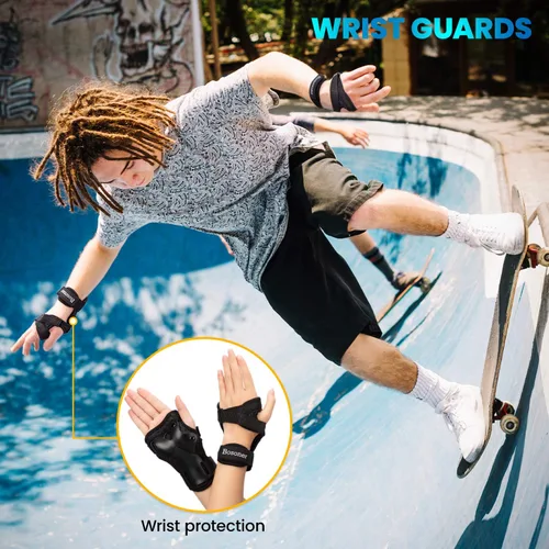 Vista 2 de Protección para muñeca, BOSONER Protecciones para muñeca para patinaje sobre ruedas, patinaje en patines, abrazadera protectora para muñeca