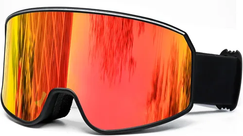Vista 13 de SPOSUNE Gafas de esquí sobre gafas con doble lente Gafas de nieve antivaho anti-UV para hombres, mujeres, jóvenes, esquí, motos de nieve