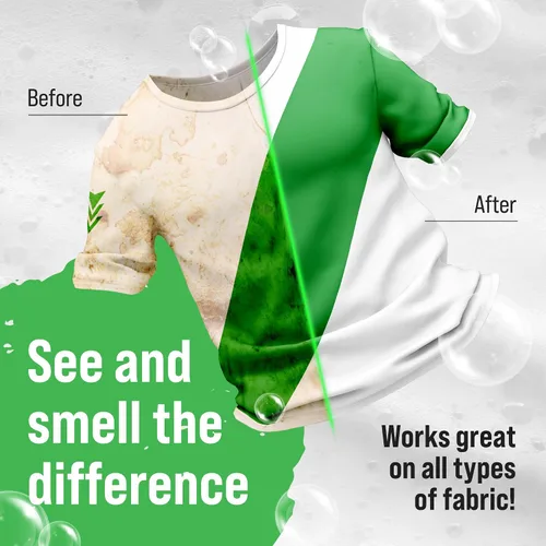 Vista 5 de Detergente para ropa Rockin' Green, Detergente en polvo para ropa a base de plantas, Detergente para ropa totalmente natural, Combate el olor vegano