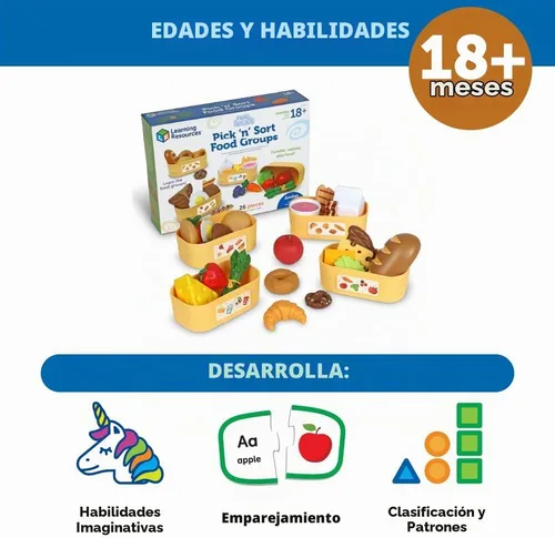 Vista 4 de Learning Resources Nuevos brotes Pick 'n' Ordenar grupos de alimentos