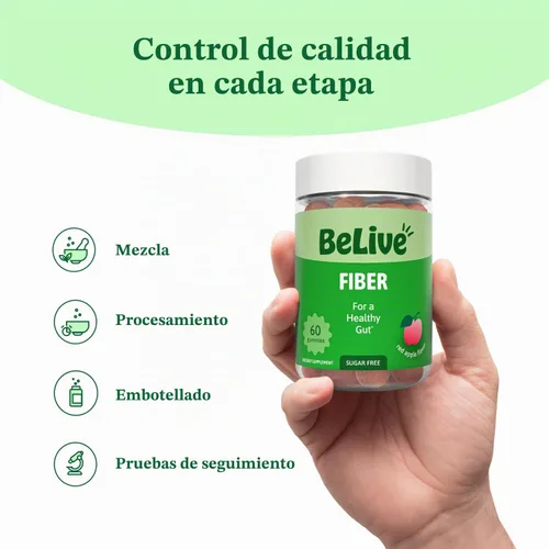 Vista 8 de BeLive Gomitas de fibra para regularidad y salud digestiva, cero azúcar, 60