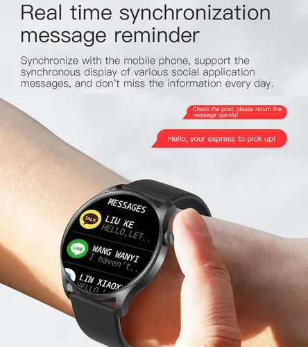 Vista 3 de Yihou Reloj inteligente para teléfonos Android y teléfonos iOS rastreador de fitness monitor de frecuencia cardíaca reloj de presión arterial