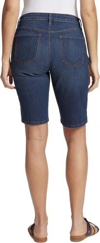 Vista 4 de Gloria Vanderbilt Bermudas de jean con cinturón de tiro medio para mujer