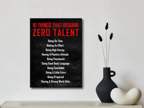 Vista 5 de Pyradecor Póster motivacional de 10 cosas que requieren cero talento para oficina, citas positivas, póster inspiracional, impresiones en lienzo