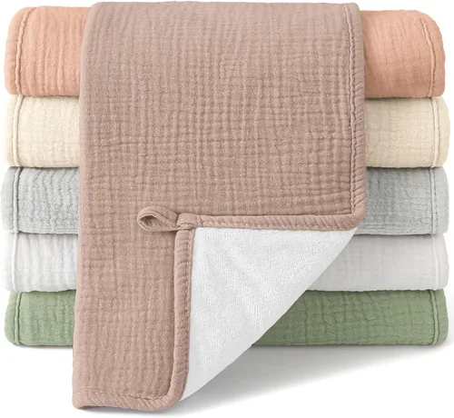 Vista 12 de Bearmoss Paños de muselina para eructos, ropa de bebé para eructar 100% algodón, grandes, extra suaves, absorbentes, unisex, para recién nacidos