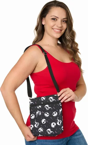 Vista 6 de Disney Bolso bandolera Nightmare Before Christmas Jack Skellington AOP Sling para mujer, Negro