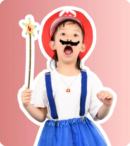 Vista 3 de PIIDUOO Mario Costume for Kids Halloween - Super Bros Mario Hat Mustaches Gloves Costumes Accessories for Boys Girls Cosplay