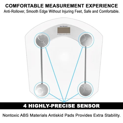 Vista 6 de Accu-Measure Báscula digital, precisa y precisa, báscula de baño y hogar, rastrea tu progreso, fácil de almacenar, hasta 400 libras