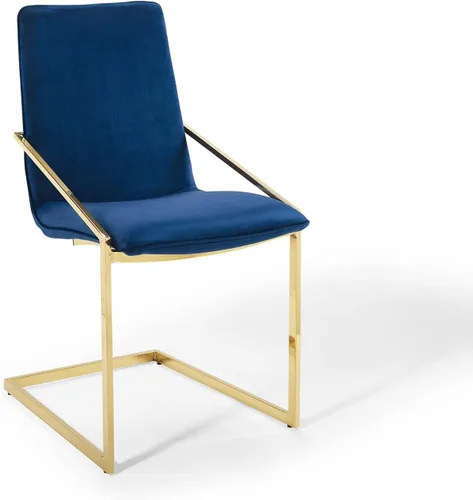 Vista 12 de Modway Pitch Performance - Sillón de terciopelo, 2 piezas, sillas de comedor, color dorado y negro