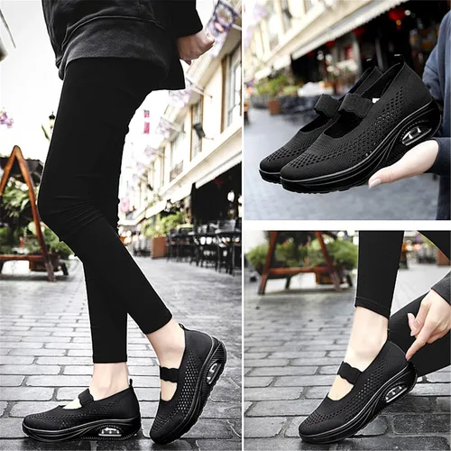 Vista 4 de EnllerviiD - Zapatos Mary Jane con hebilla para mujer, estilo tenis