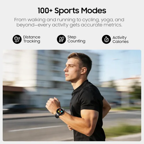 Vista 7 de TOZO S8 AMOLED Smart Watch for Women Men, Fitness Tracker with Bluetooth Calling & Notifications, 3ATM Waterproof, Sleep & Stress Tracking, 100+