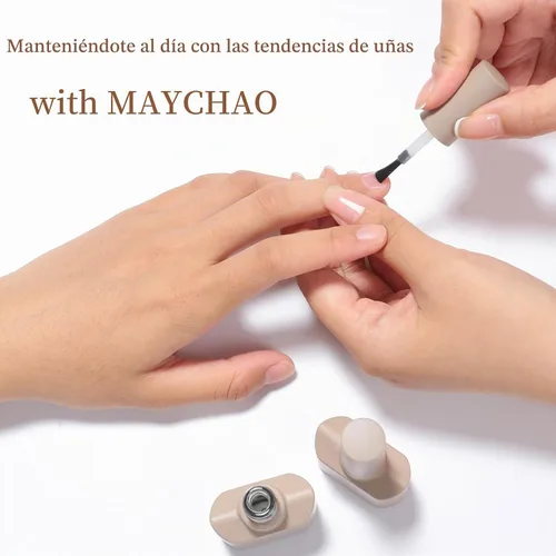 Vista 5 de MAYCHAO Juego de 2 esmaltes de uñas de gel de 0.5 onzas líquidas, base transparente y capa superior brillante que no se limpia, lámpara de uñas LED