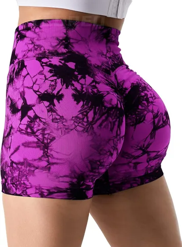 Vista 5 de YEOREO Pantalones cortos profesionales de entrenamiento para mujer, 3.6 pulgadas, pantalones cortos sin costuras, cintura alta, contorno, gimnasio