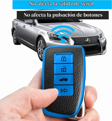 Vista 6 de Kirsnda Funda con textura para llavero compatible con Lexus, funda/protector de llave de TPU suave, 4 botones que se ajusta a ES IS GS NX RX RC GX