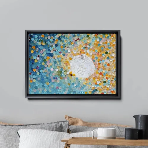 Vista 3 de Abstract Summer Sea Wall Art, Beach Landscape Textured Wall Art, Gift, Summer Art