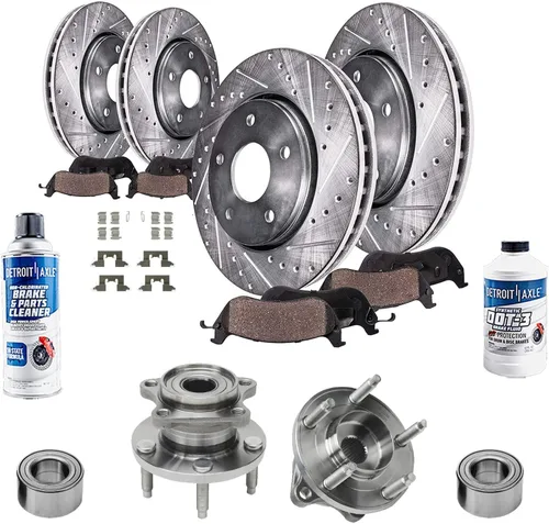 Vista 65 de Detroit Axle - 4 rotores de freno para Chevrolet Cruze 2014 2015 [modelos de motores de gas] Rotores de freno de disco perforados y ranurados