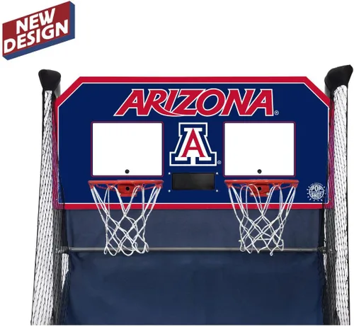 Vista 2 de Pop-A-Shot - Home Dual Shot with NCAA Graphics l Sensor Scoring l 16 Game Modes l 7 Balls l Foldable Storage l for All NCAA Fans