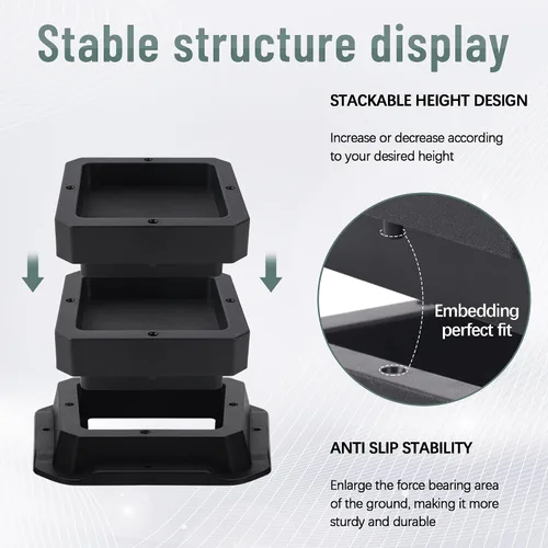 Vista 4 de BTSD-home Elevadores de cama de 1 pulgada resistentes para muebles, para sofá, mesa y silla, color negro, paquete de 4