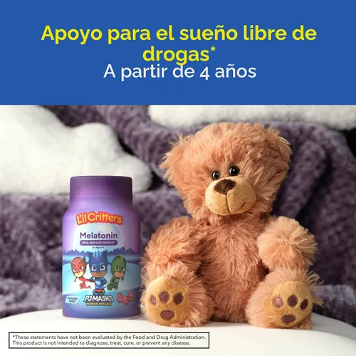 Vista 5 de L'il Critters PJ Masks - Suplementos de gomitas de melatonina, 60 gomitas