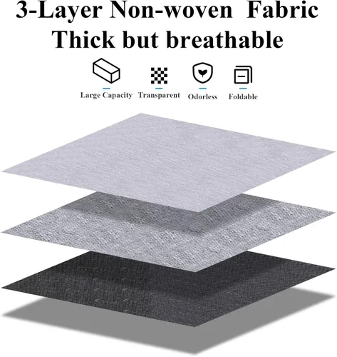 Vista 2 de Homelove Bolsas de almacenamiento para debajo de la cama, paquete de 2 contenedores de almacenamiento de tela debajo de la cama con asas reforzadas