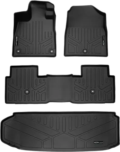 Vista 39 de SMARTLINER Juego de alfombrillas de piso de ajuste personalizado de 3 filas para Honda Pilot 2009-2015